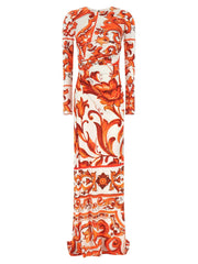 Dolce & Gabbana Orange Viscose Long Dress