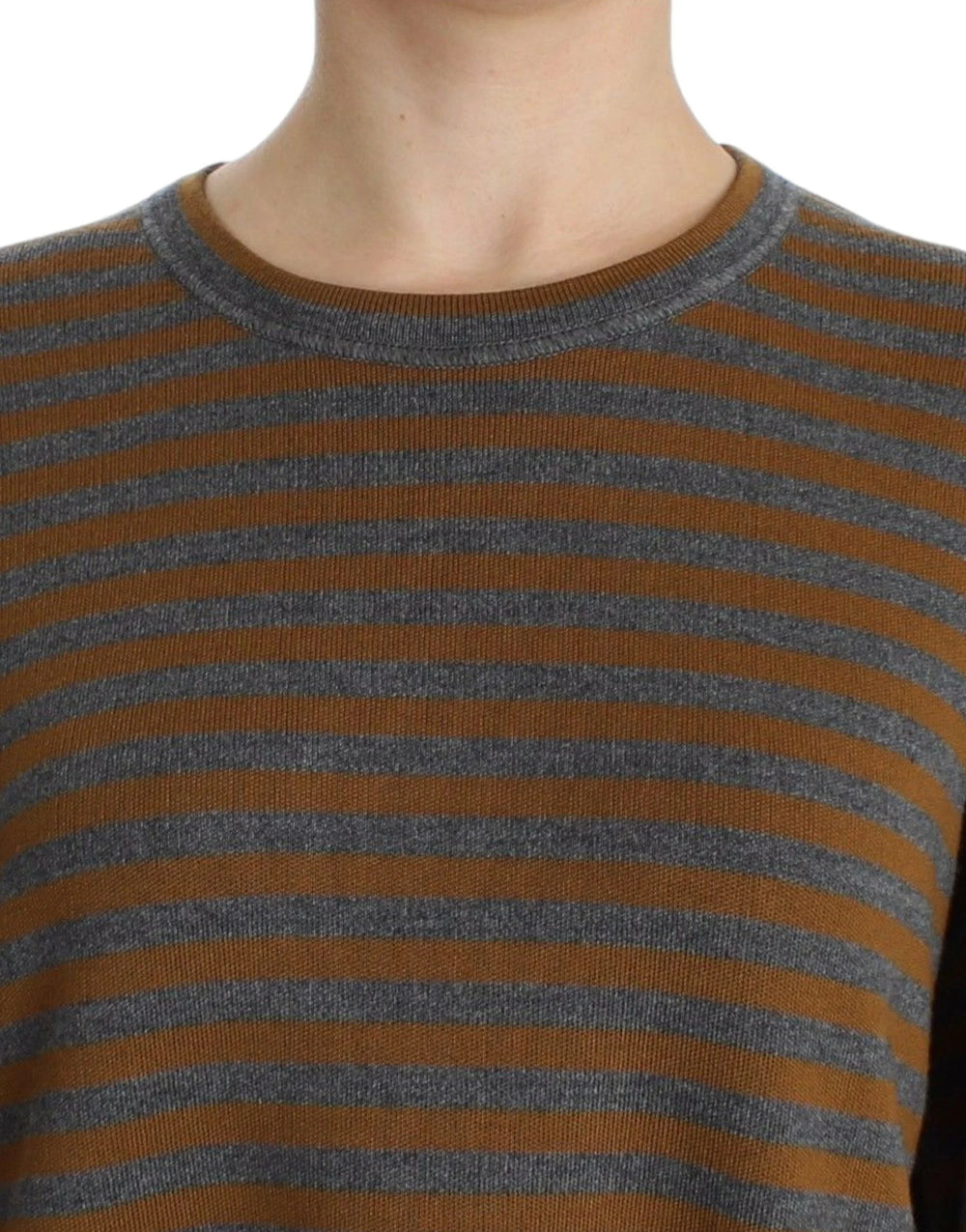 Dolce & Gabbana Oversized Gray Yellow Striped Sweater Top - IT40| L - Sweaters