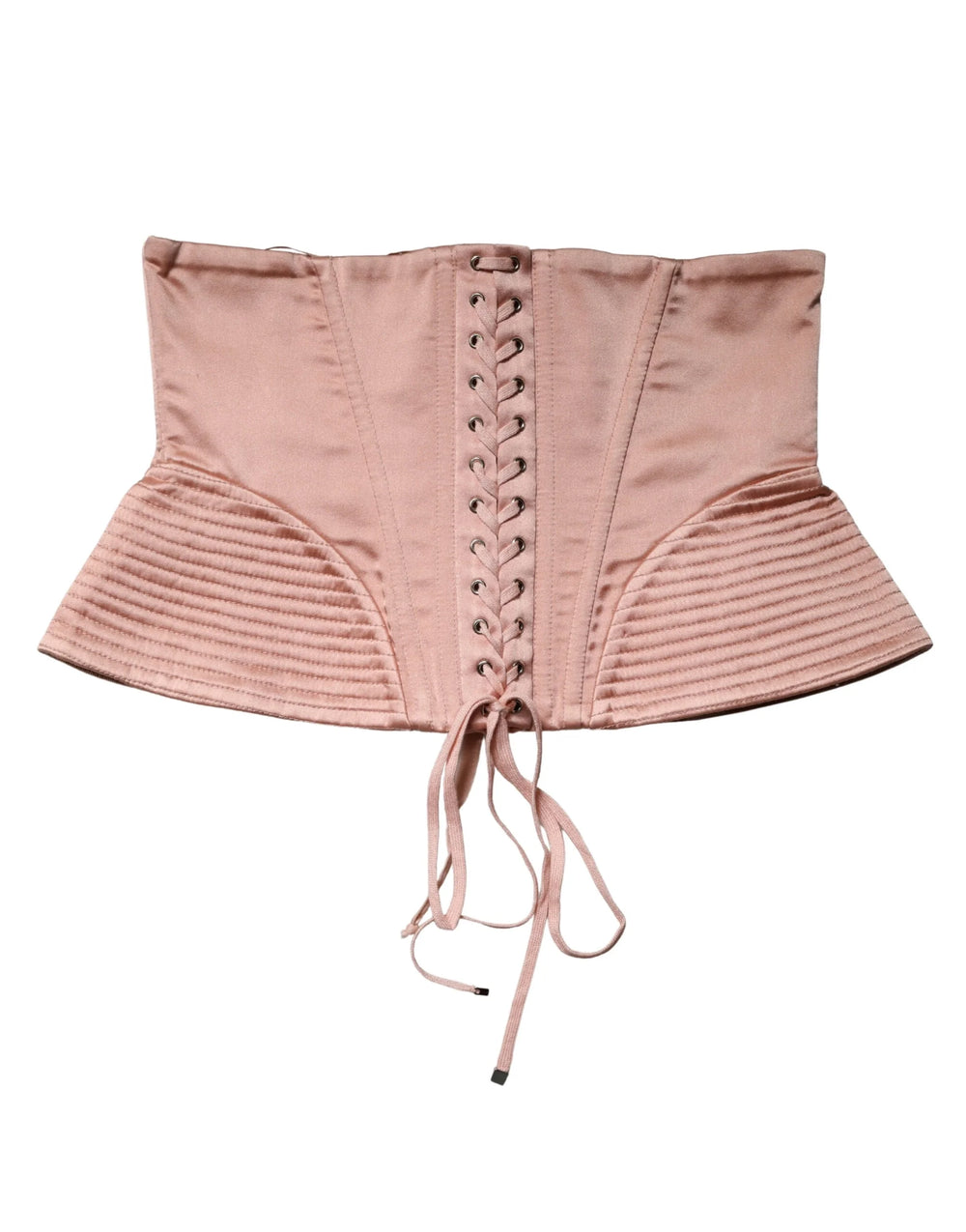 Dolce & Gabbana Pale Pink Silk LaceUp Waist Cincher Corset Top - IT40|S