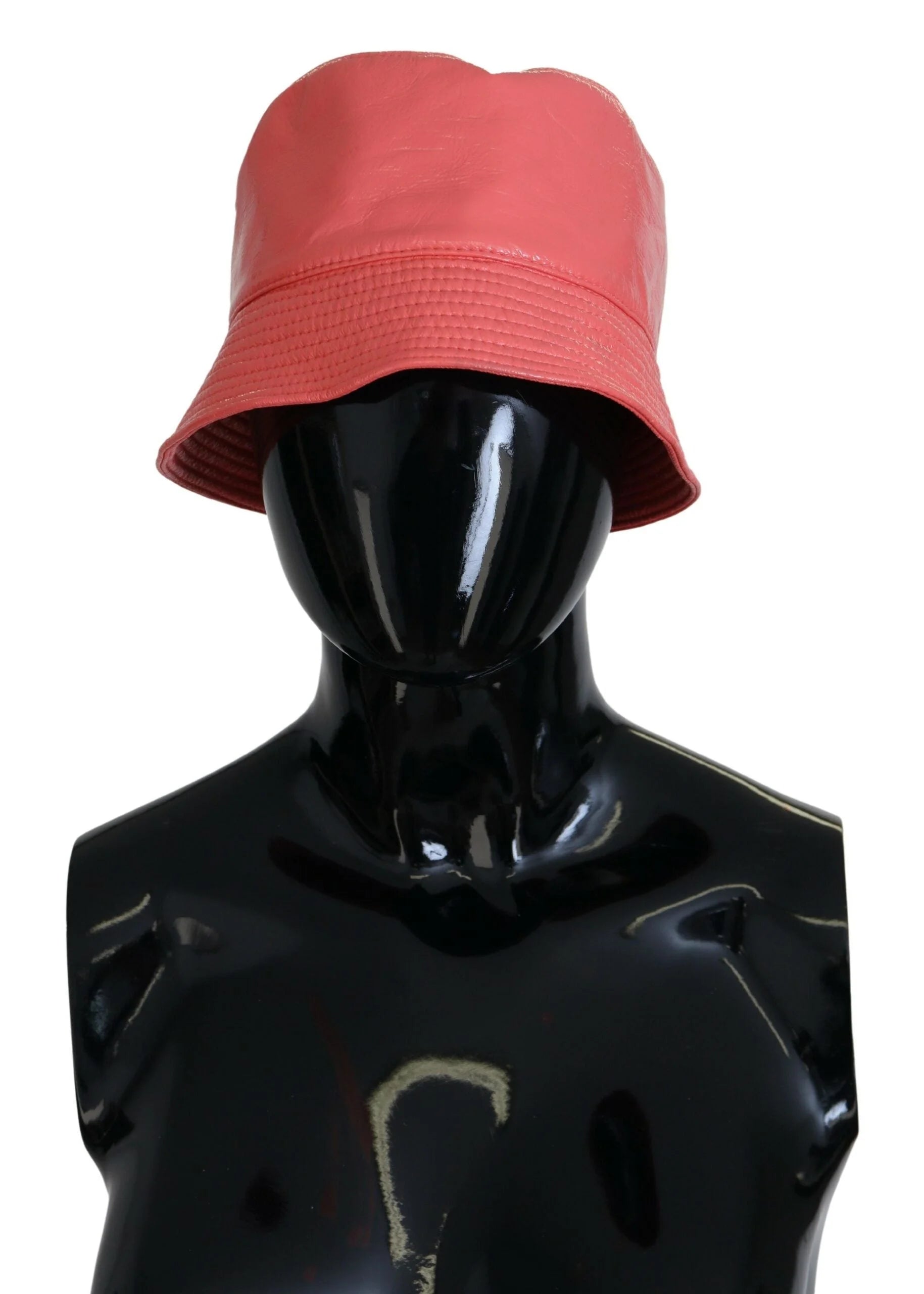 Dolce & Gabbana Peach Quilted Faux Leather Women Bucket Cap Hat - 57 cm|S - Bucket Hats