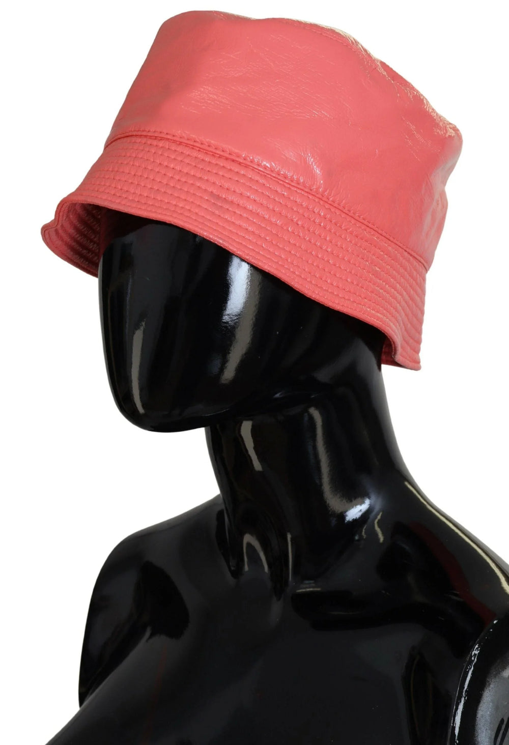 Dolce & Gabbana Peach Quilted Faux Leather Women Bucket Cap Hat - 57 cm|S - Bucket Hats