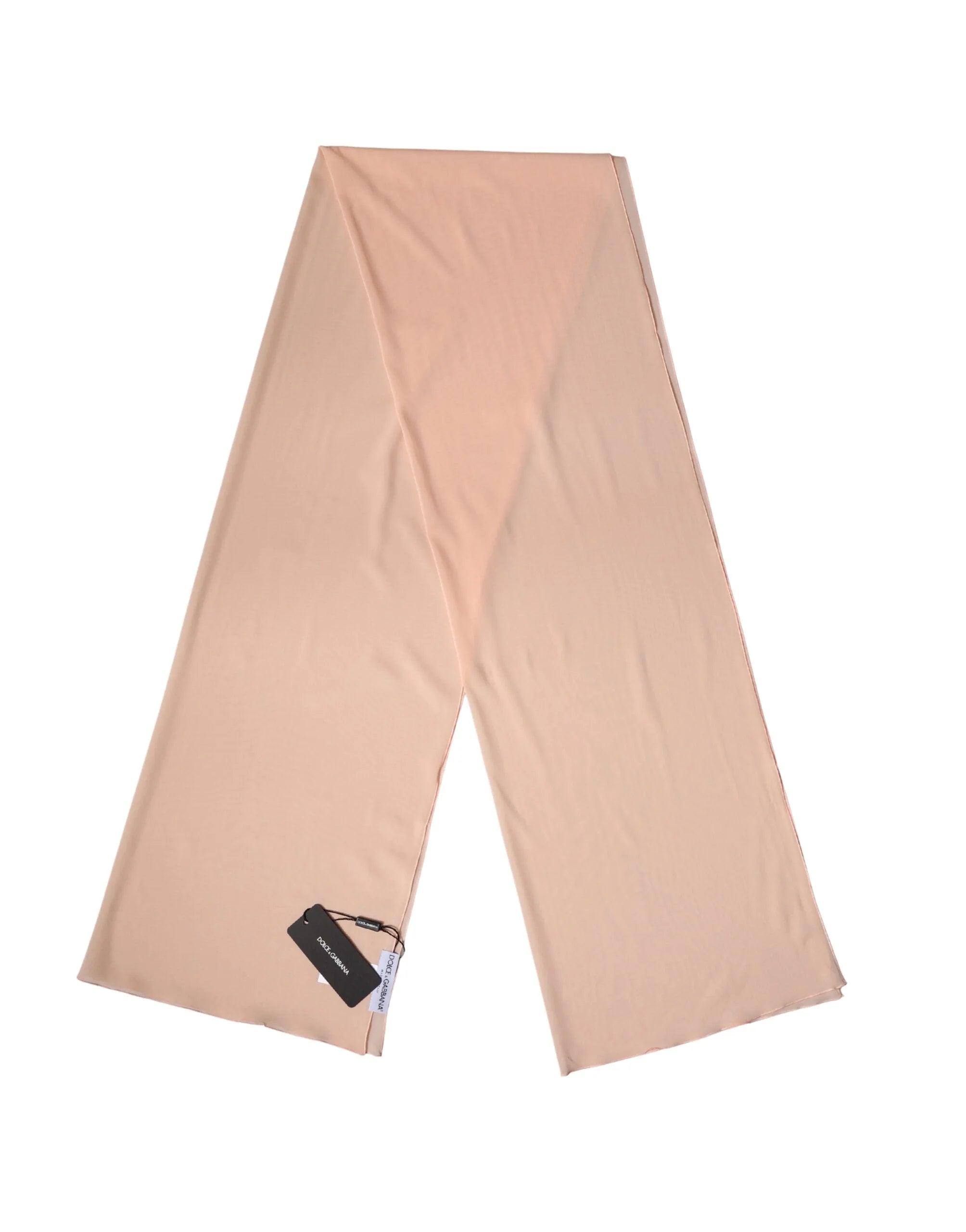 Dolce & Gabbana Peach Silk Neck Wrap Shawl Women Stole 200cm x 64cm Scarf