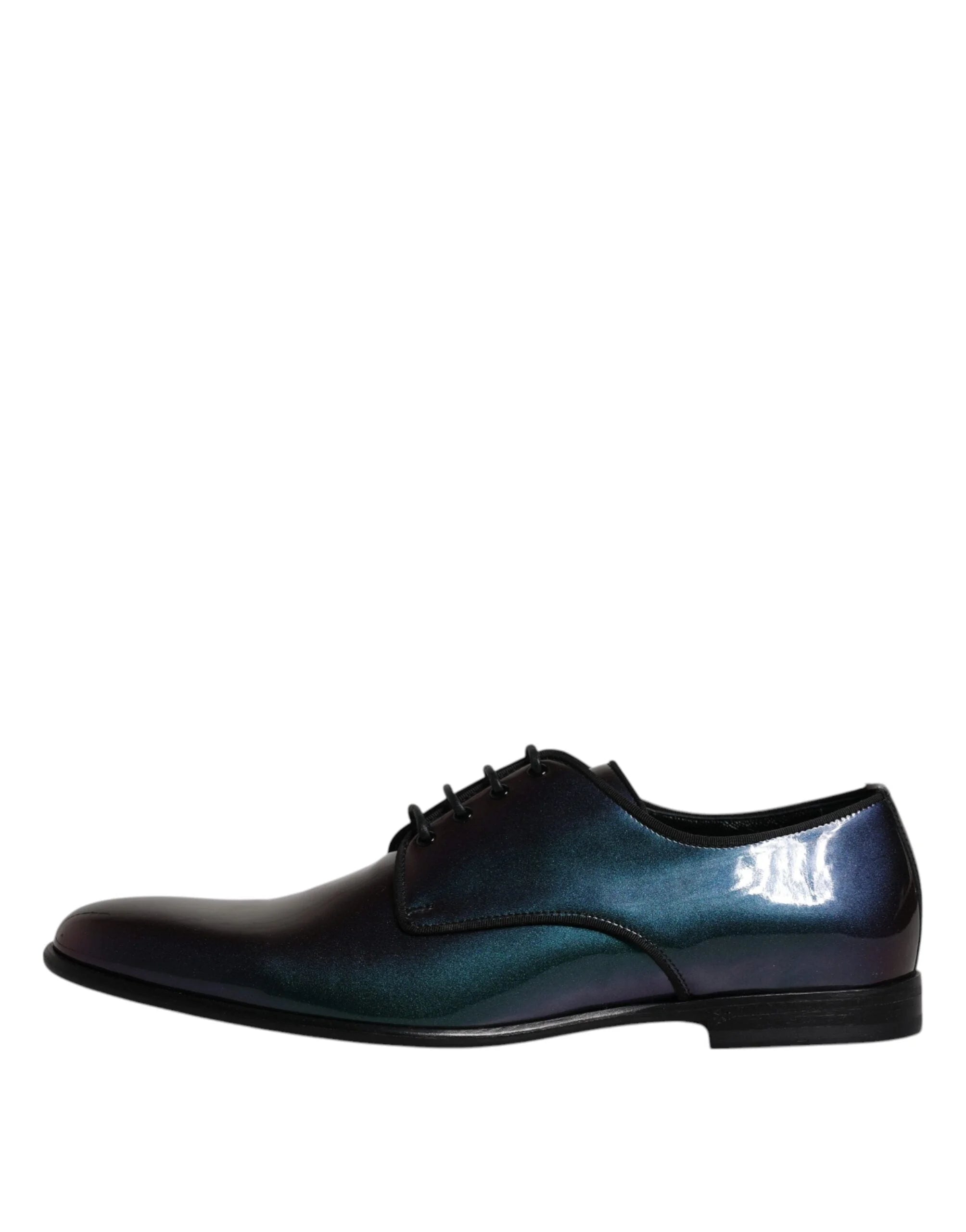 Dolce & Gabbana Peacock Patent Leather Derby Men Dress Shoes - EU44/US11 - Shoes