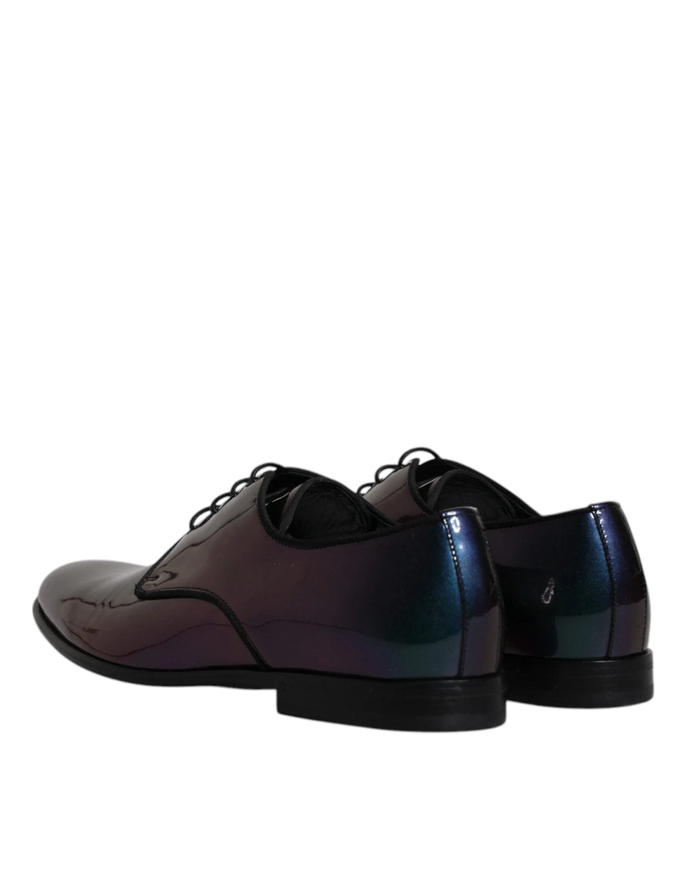 Dolce & Gabbana Peacock Patent Leather Derby Men Dress Shoes - EU44/US11 - Shoes