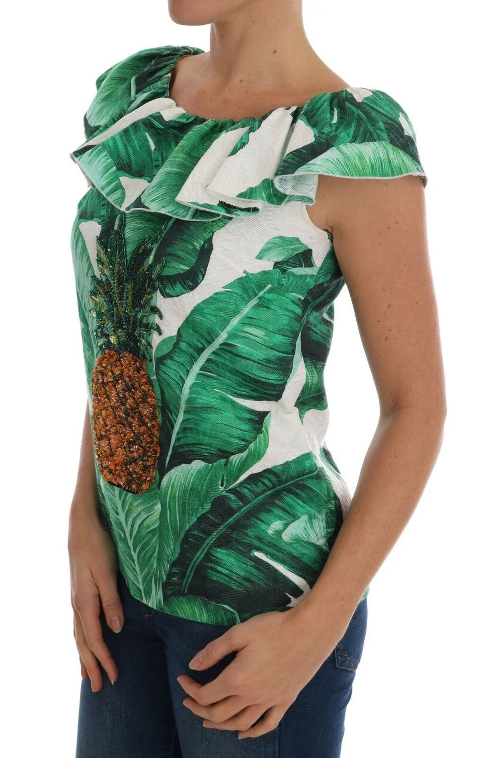Dolce & Gabbana Pineapple Banana Sequins Blouse T-shirt - Blouses