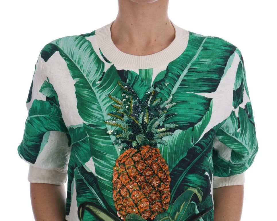 Dolce & Gabbana Pineapple Banana Sequins Crewneck Sweater - Sweaters