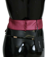 Dolce & Gabbana Pink 100% Silk 3 Button Closure Wide Waist Belt - Belts
