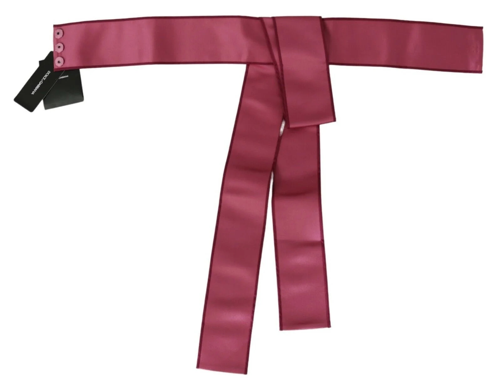 Dolce & Gabbana Pink 100% Silk 3 Button Closure Wide Waist Belt - Belts