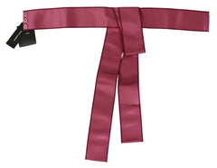 Dolce & Gabbana Pink 100% Silk 3 Button Closure Wide Waist Belt - Belts