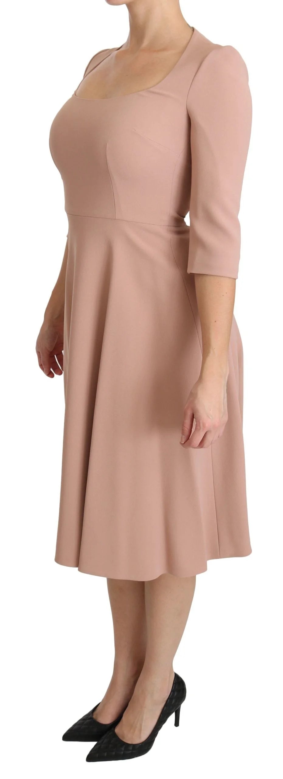 Dolce & Gabbana Pink 3/4 Sleeves A-line Viscose Dress - IT38|XS - Dresses