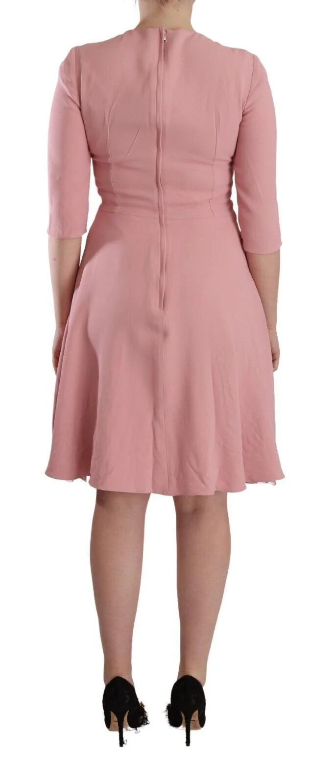 Dolce & Gabbana Pink 3/4 Sleeves Viscose Blend A-line Dress - IT44|L - Dresses