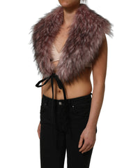 Dolce & Gabbana Pink Acrylic Faux Fur Knit Shrug Vest Top - IT40|S