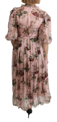 Dolce & Gabbana Pink Bengal Cat Print A-line Maxi Silk Dress - IT38|XS - Dresses