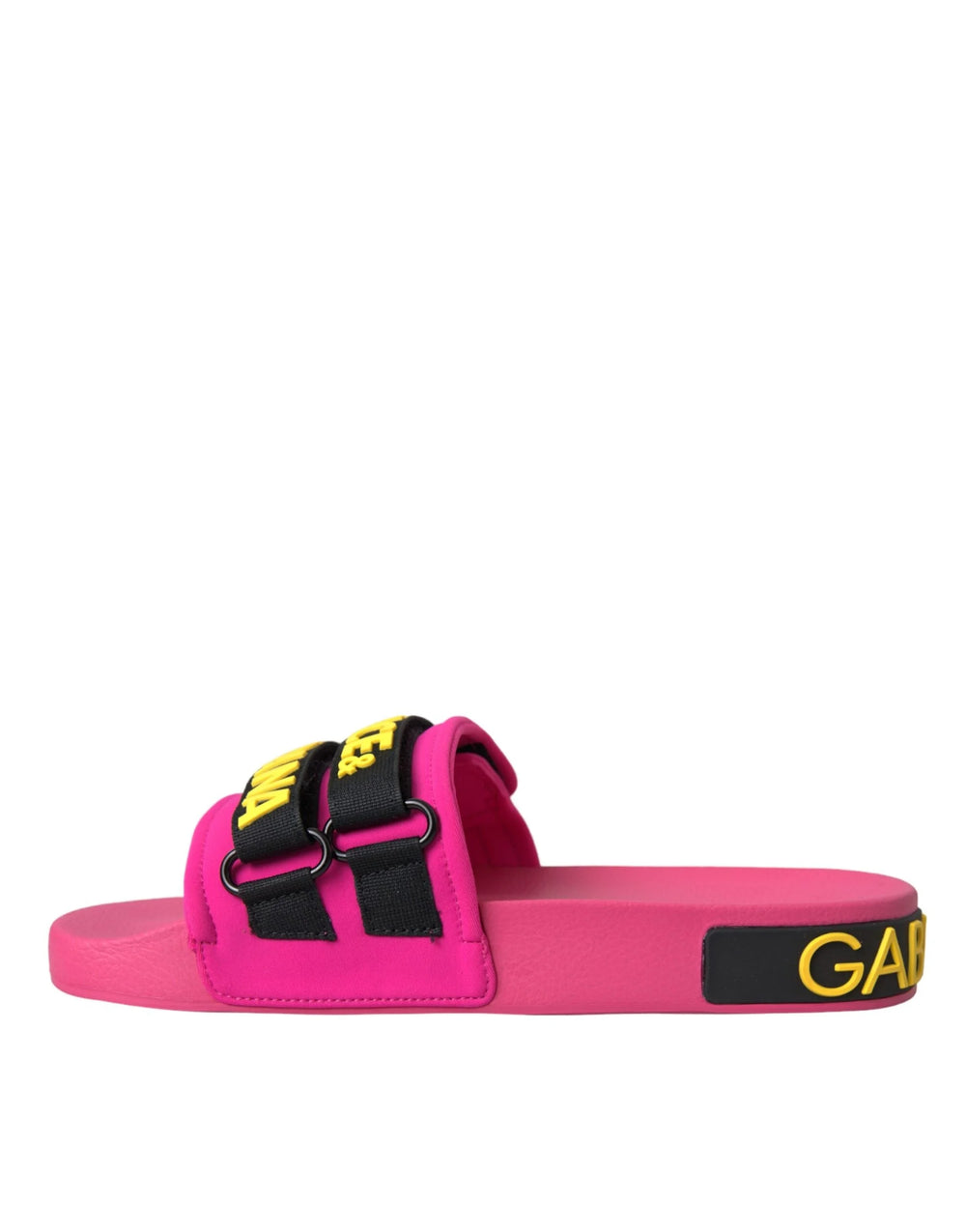 Dolce & Gabbana Pink Black Logo Beachwear Flats Sandals Shoes - EU36/US5.5 - Sandals