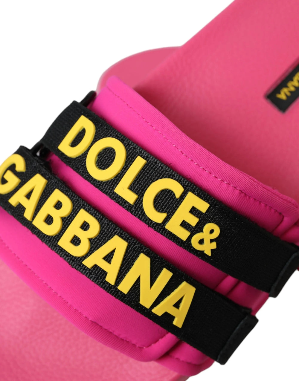 Dolce & Gabbana Pink Black Logo Beachwear Flats Sandals Shoes - EU36/US5.5 - Sandals