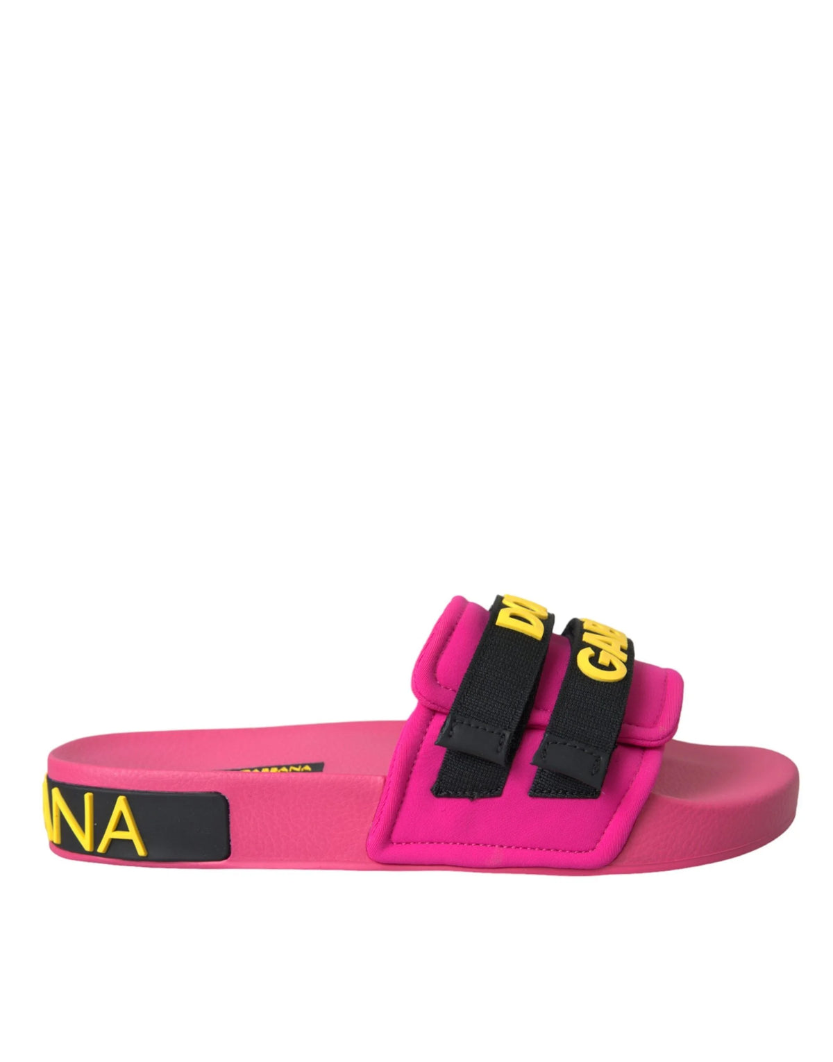 Dolce & Gabbana Pink Black Logo Beachwear Flats Sandals Shoes - EU36/US5.5 - Sandals