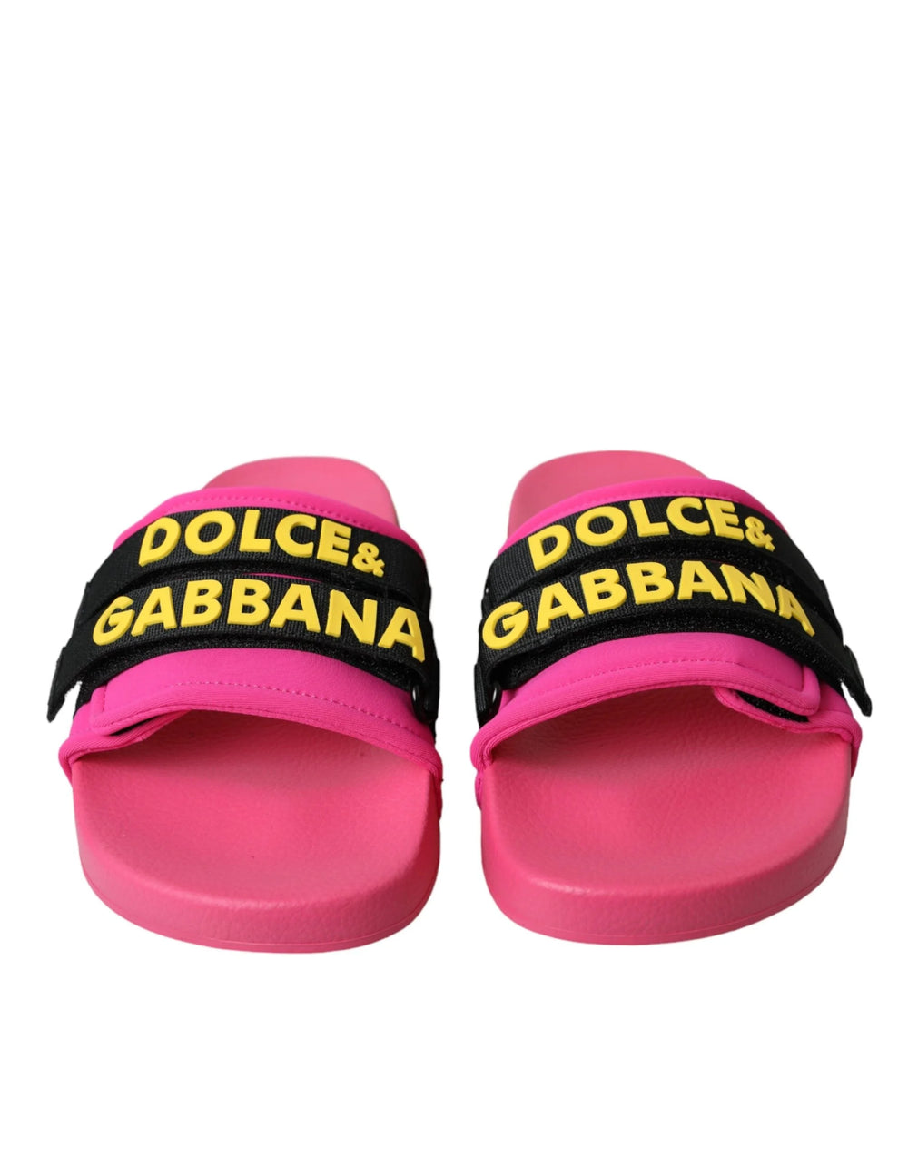 Dolce & Gabbana Pink Black Logo Beachwear Flats Sandals Shoes - EU36/US5.5 - Sandals