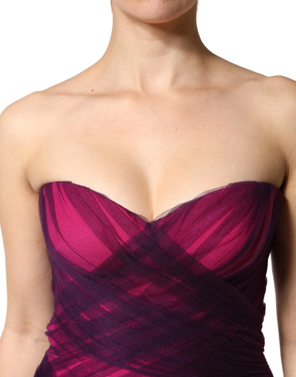 Dolce & Gabbana Pink Black Strapless Sheath Mermaid Dress - IT40|S