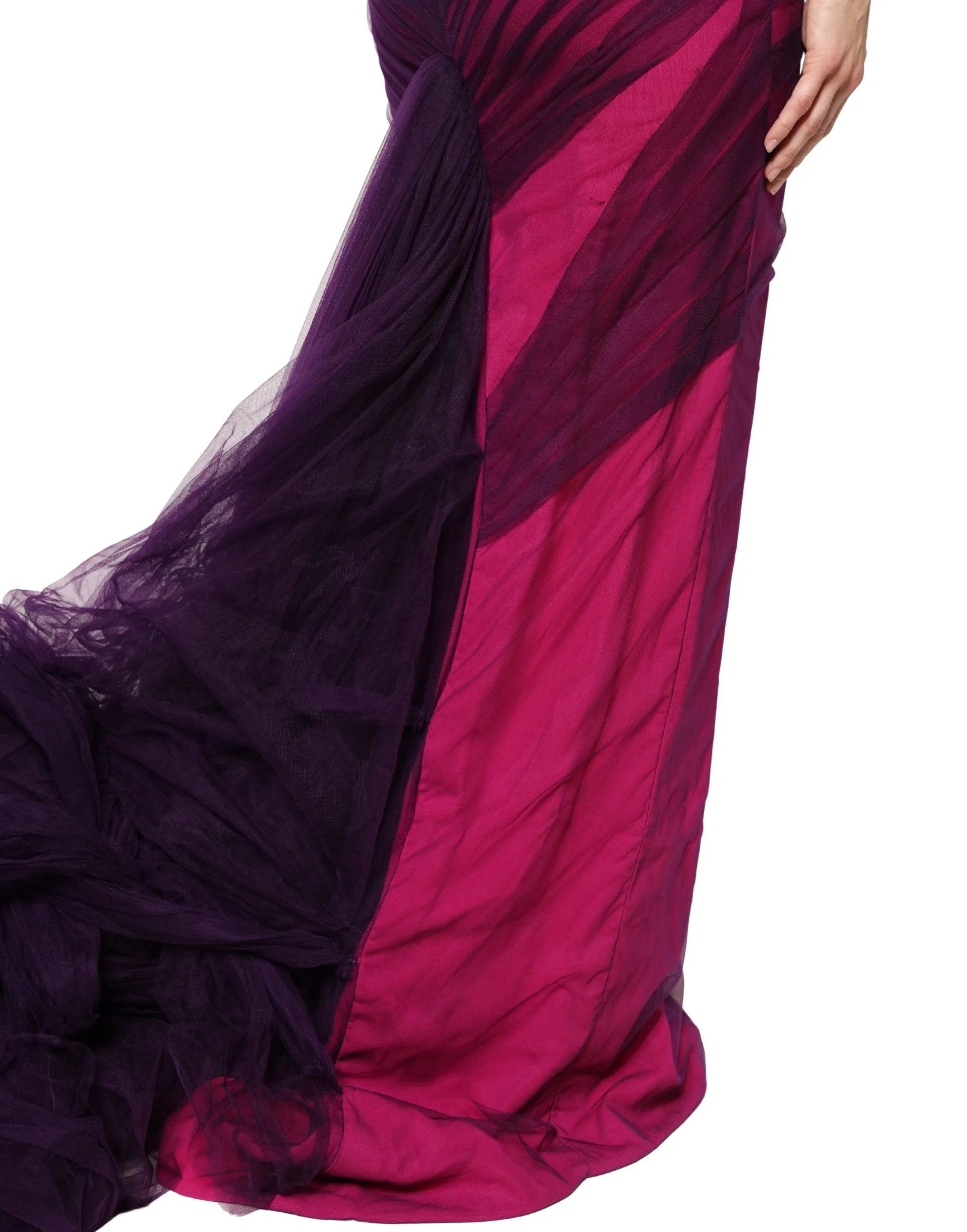 Dolce & Gabbana Pink Black Strapless Sheath Mermaid Dress - IT40|S