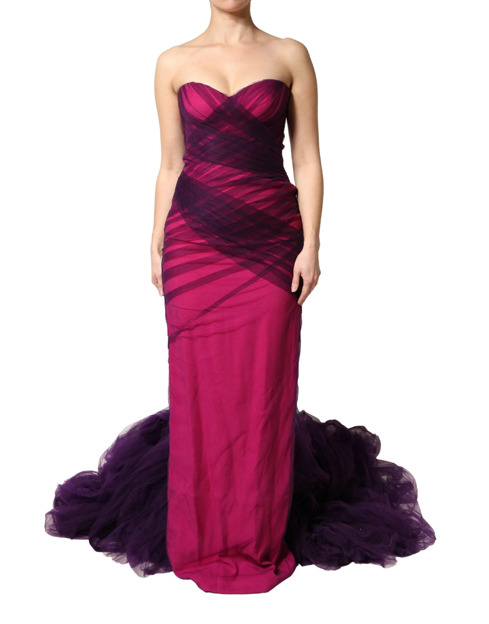 Dolce & Gabbana Pink Black Strapless Sheath Mermaid Dress - IT40|S
