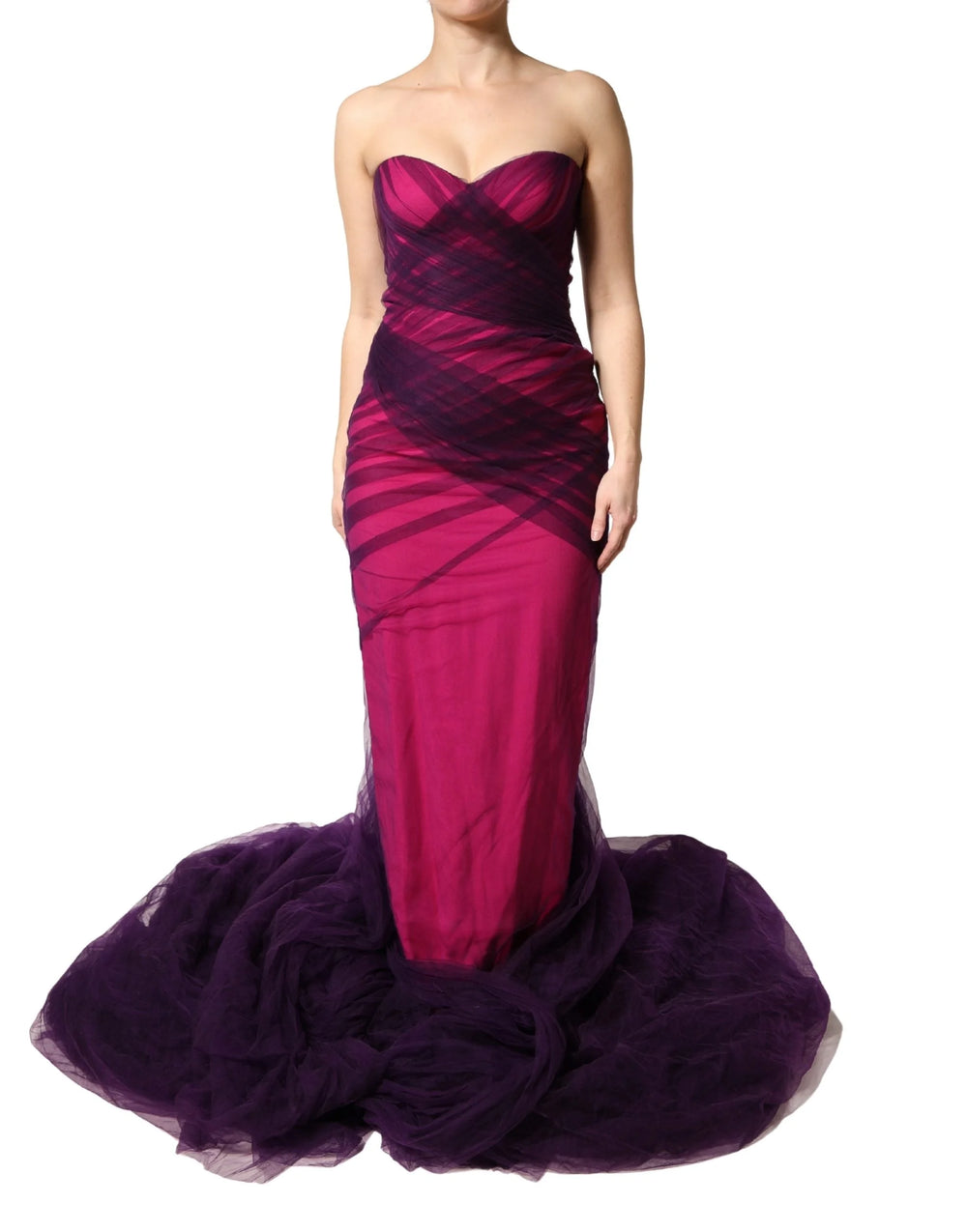 Dolce & Gabbana Pink Black Strapless Sheath Mermaid Dress - IT40|S