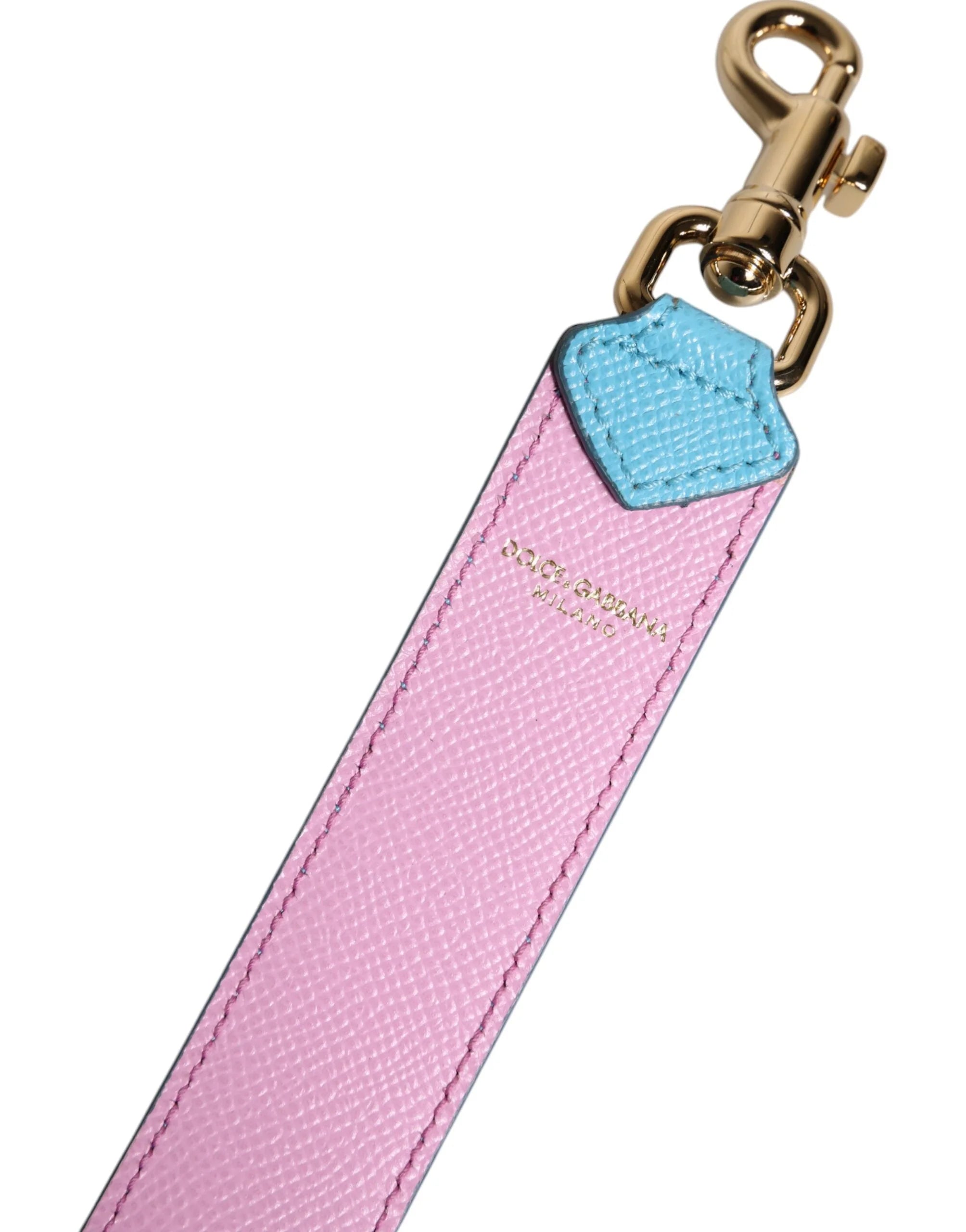 Dolce & Gabbana Pink Blue Leather Handle Bag Shoulder Strap - Handbag & Wallet Accessories