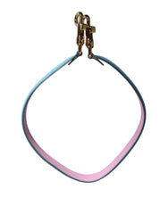 Dolce & Gabbana Pink Blue Leather Handle Bag Shoulder Strap - Handbag & Wallet Accessories