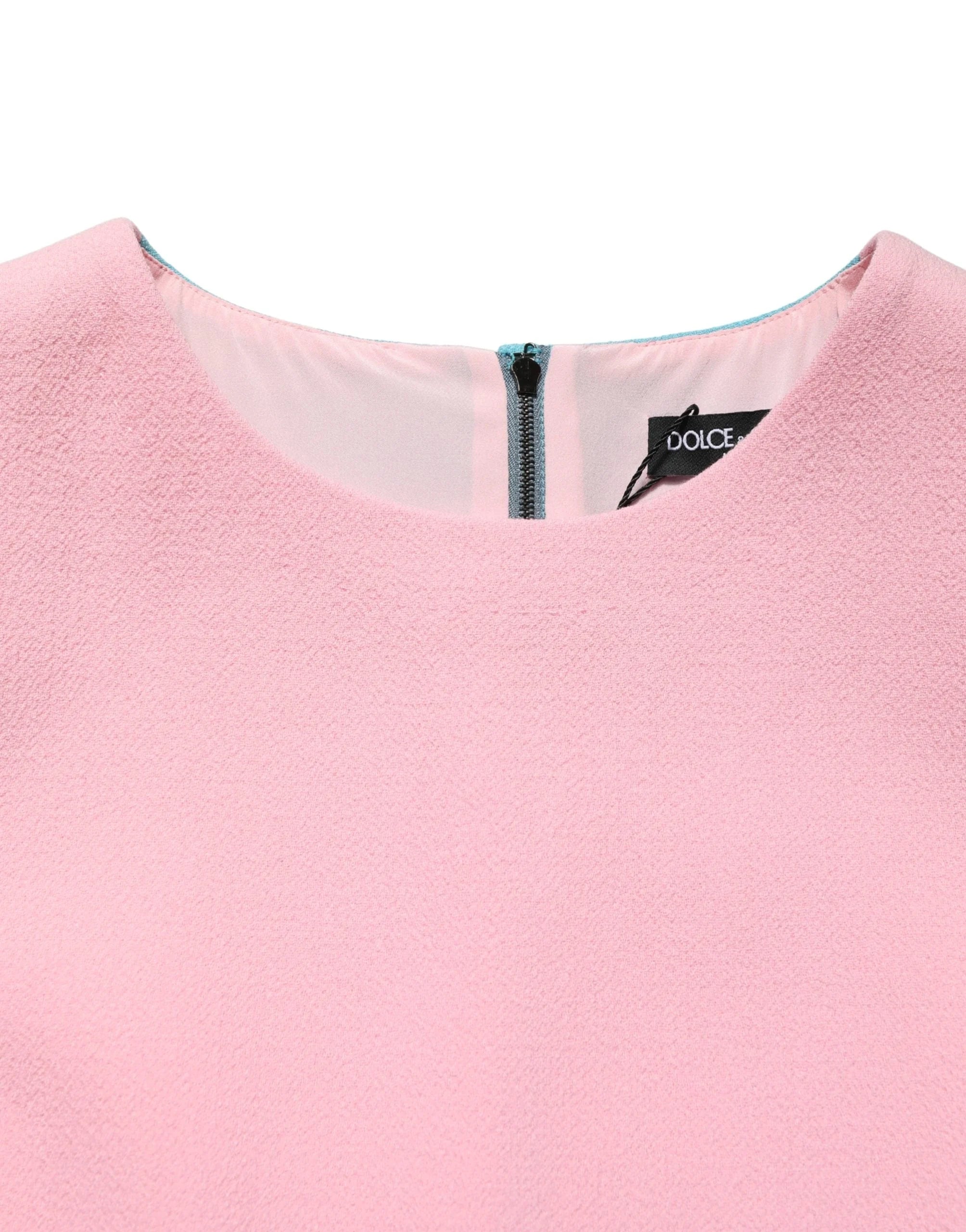 Dolce & Gabbana Vaaleanpunainen Sininen Villa Hihaton A-linjainen Minimekko