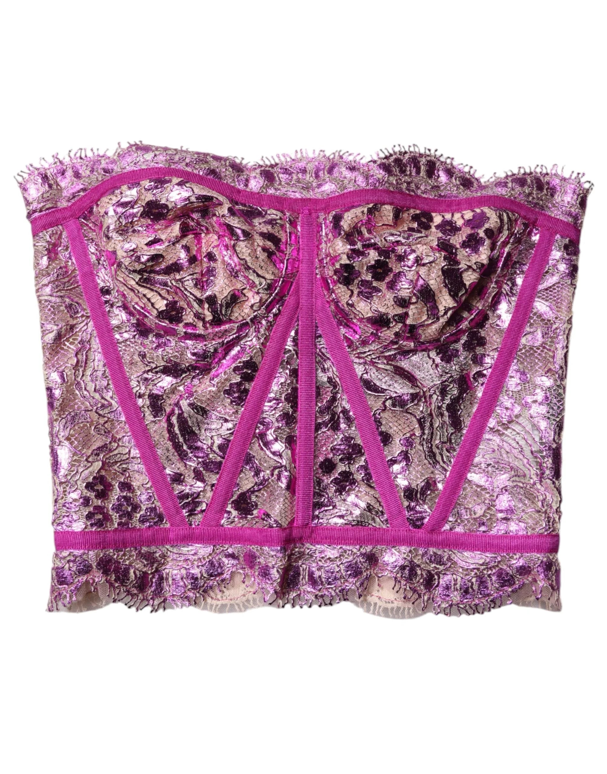 Dolce & Gabbana Pink Bustier Sleeveless Corset Blouse Top - IT40|S - Tank Tops