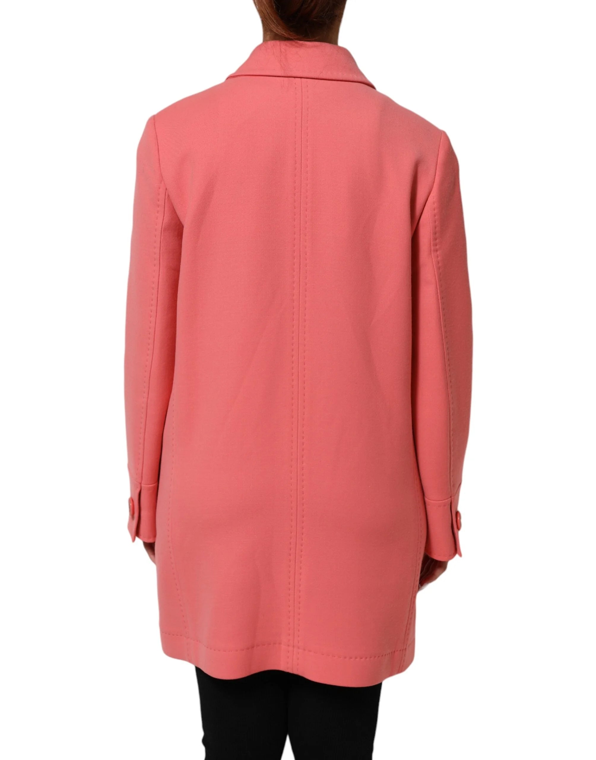 Dolce & Gabbana Pink Buttoned Down Trench Coat Jacket - IT38 | XS - Trench Coats