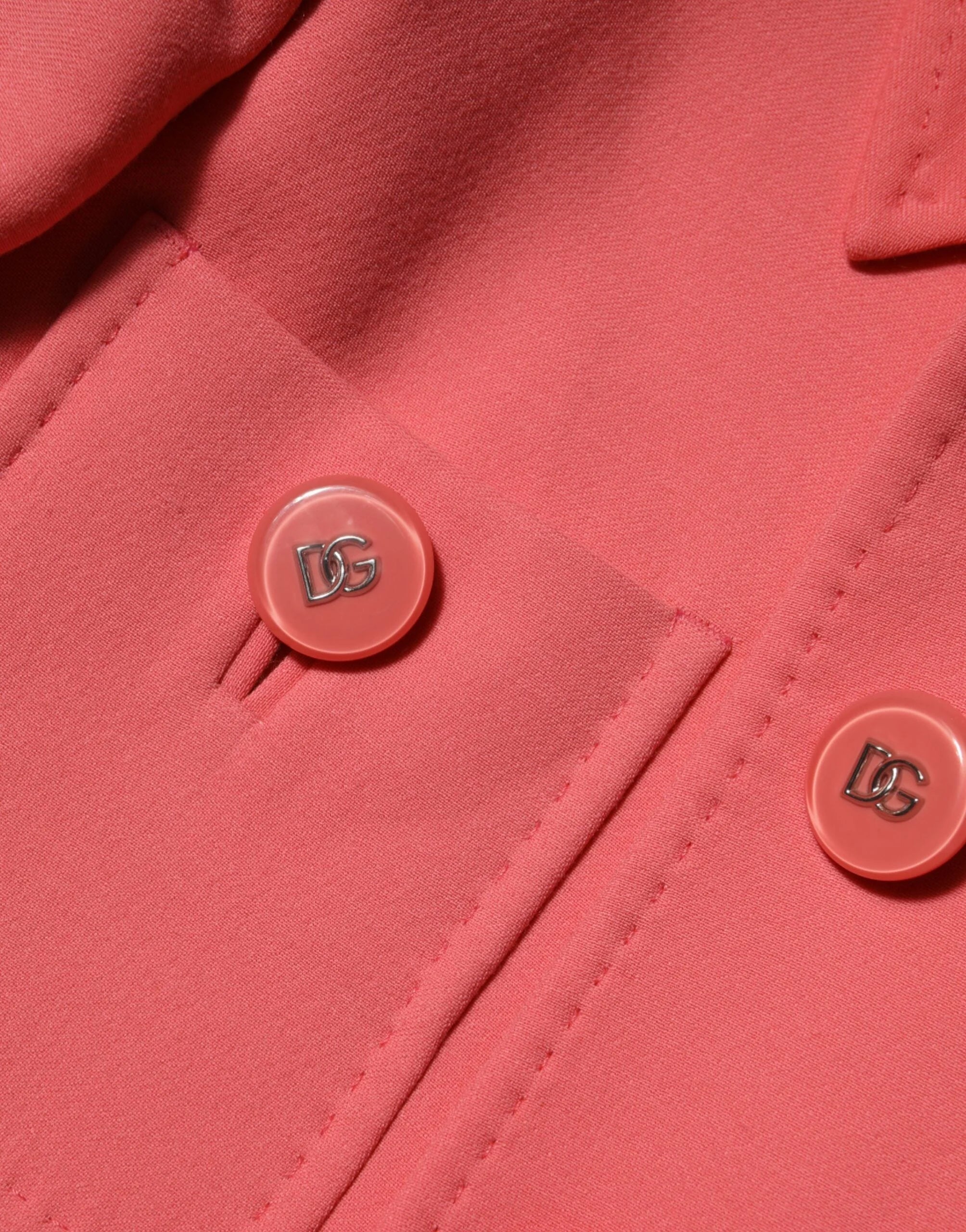 Dolce & Gabbana Pink Buttoned Down Trench Coat Jacket - IT38 | XS - Trench Coats