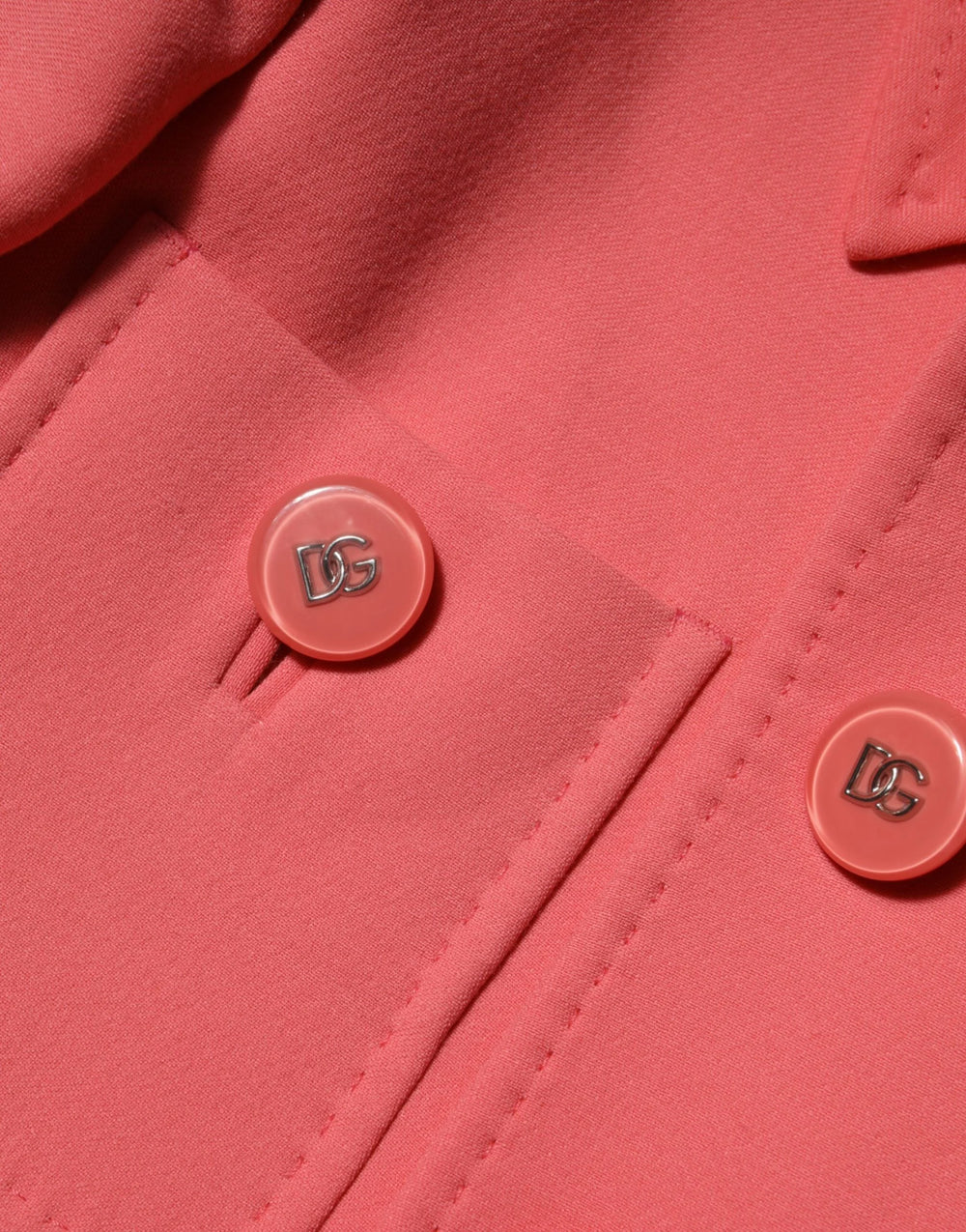 Dolce & Gabbana Pink Buttoned Down Trench Coat Jacket - IT38 | XS - Trench Coats