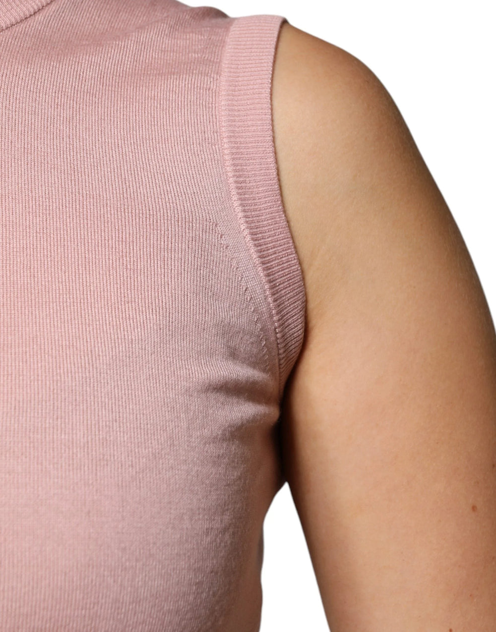 Dolce & Gabbana Pink Cashmere Knitted Sleeveless Tank Top - IT38 | XS - Tank Tops
