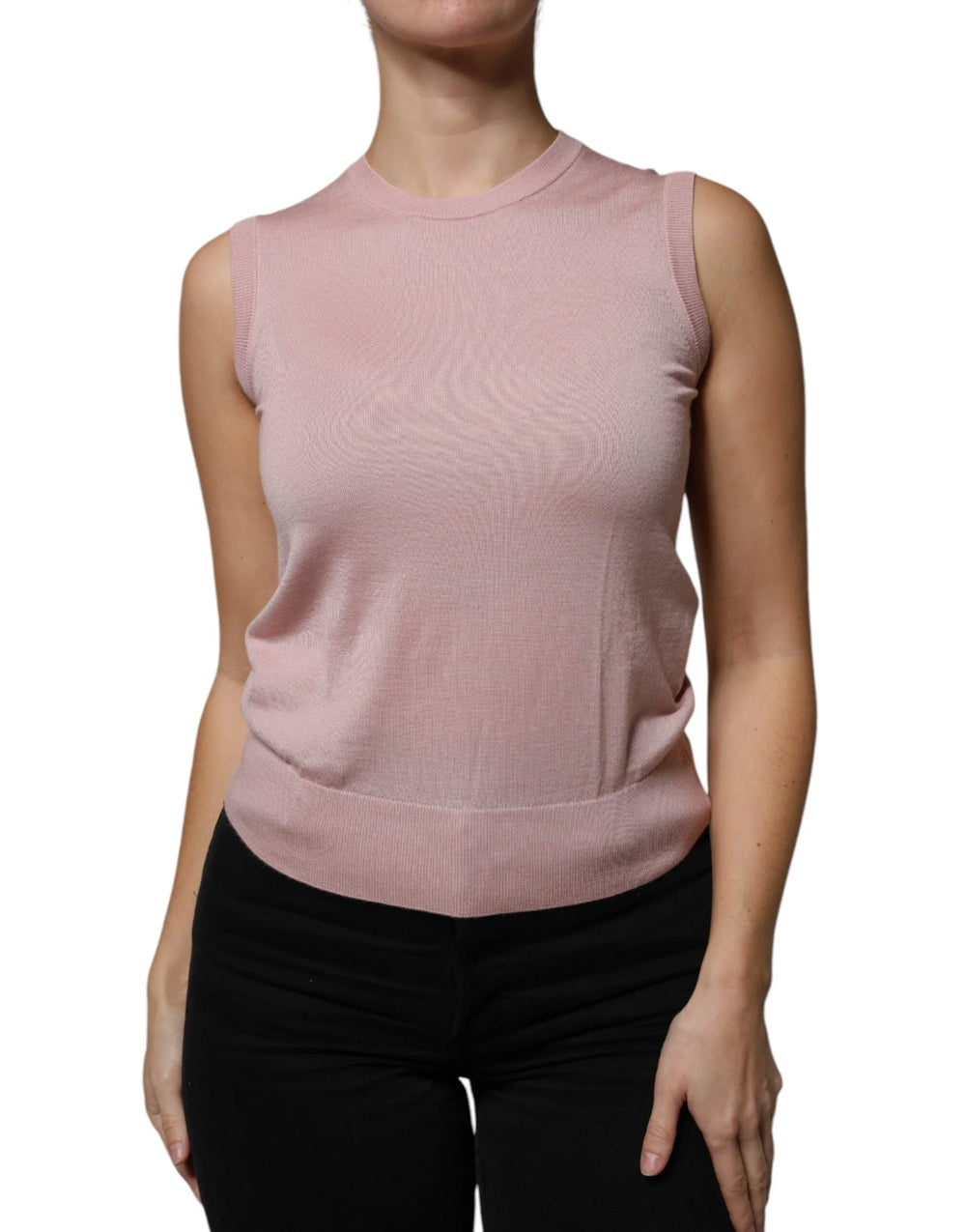 Dolce & Gabbana Pink Cashmere Knitted Sleeveless Tank Top - IT38 | XS - Tank Tops