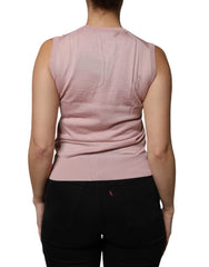 Dolce & Gabbana Pink Cashmere Knitted Sleeveless Tank Top - IT38 | XS - Tank Tops