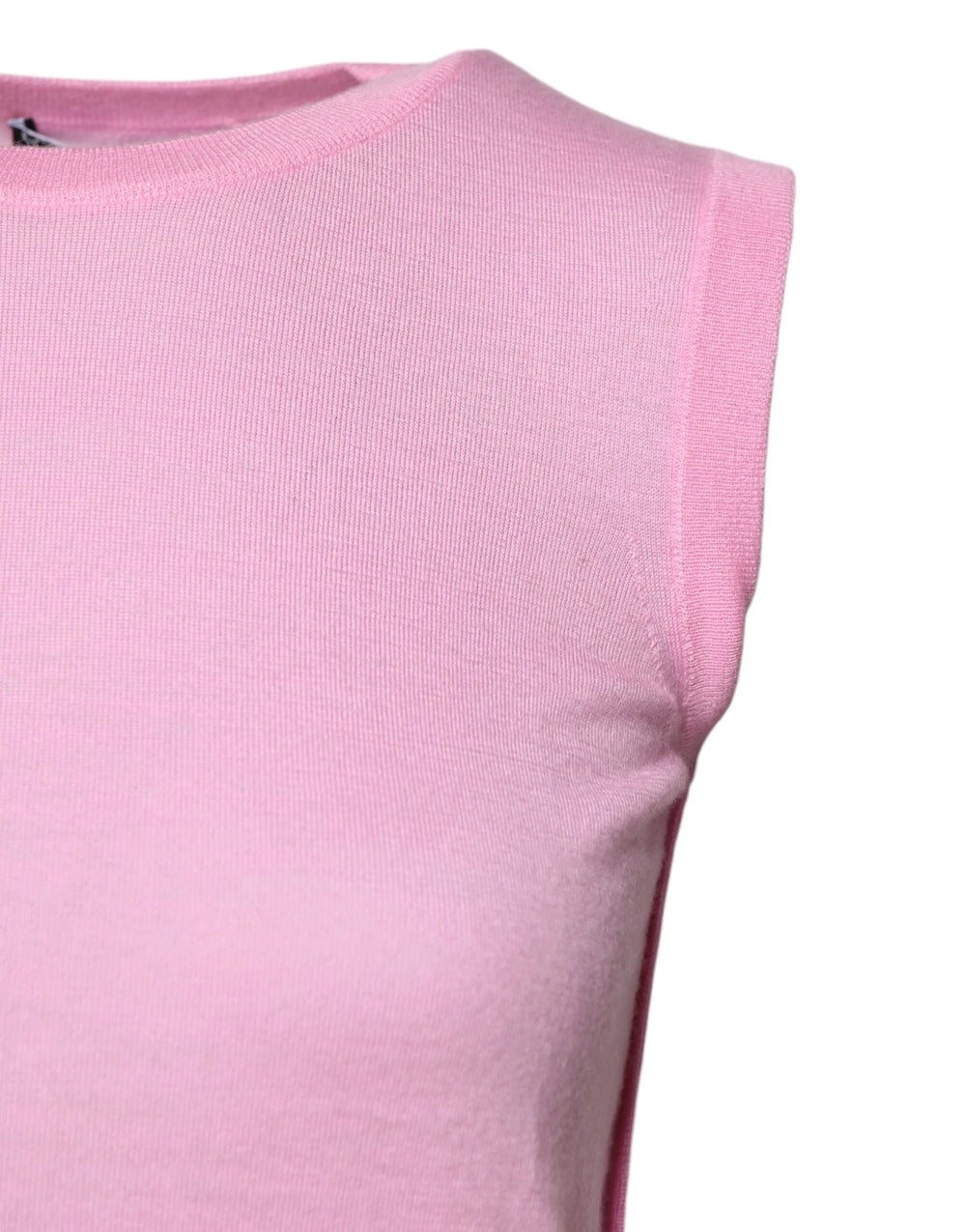 Dolce & Gabbana Pink Cashmere Round Neck Sleeveless Tank Top - IT36|XXS - Tank Tops