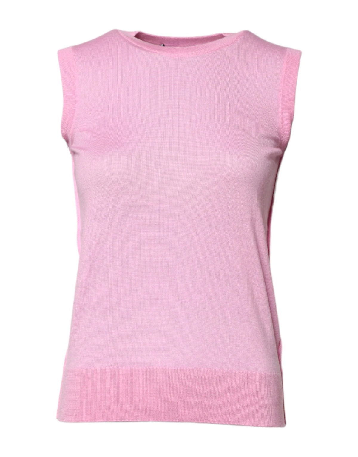 Dolce & Gabbana Pink Cashmere Round Neck Sleeveless Tank Top - IT36|XXS - Tank Tops
