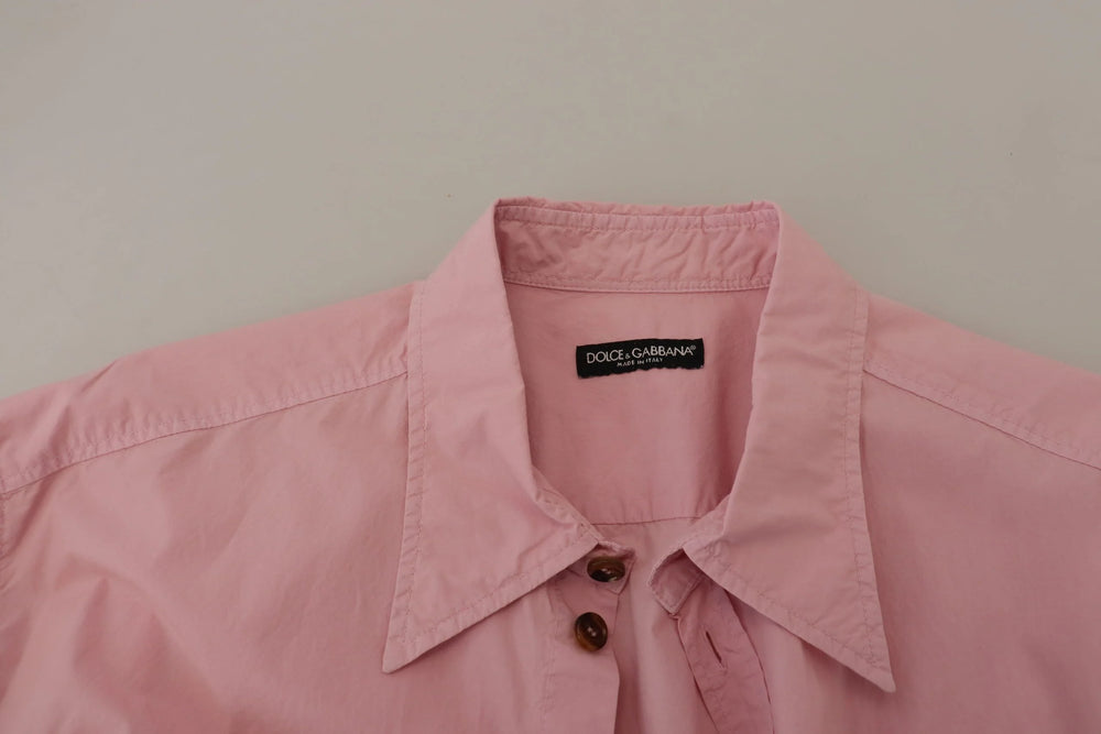 Dolce & Gabbana Pink Casual Button Down Long Sleeves Shirt - IT45 | 3XL - Shirts