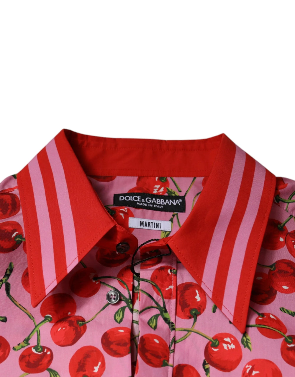 Dolce & Gabbana Pink Cherry Cotton Formal MARTINI Dress Shirt - IT41 | L - Shirts