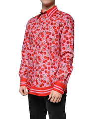 Dolce & Gabbana Pink Cherry Cotton Formal MARTINI Dress Shirt - IT41 | L - Shirts