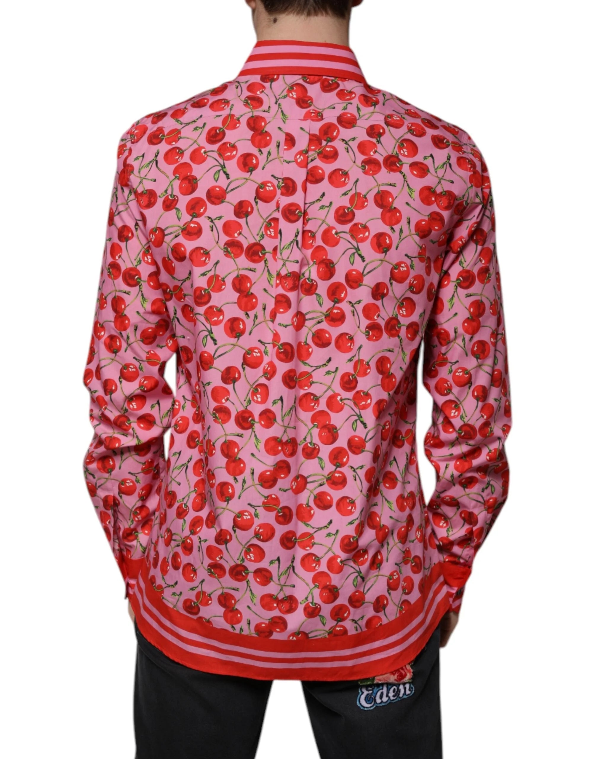 Dolce & Gabbana Pink Cherry Cotton Formal MARTINI Dress Shirt - IT41 | L - Shirts