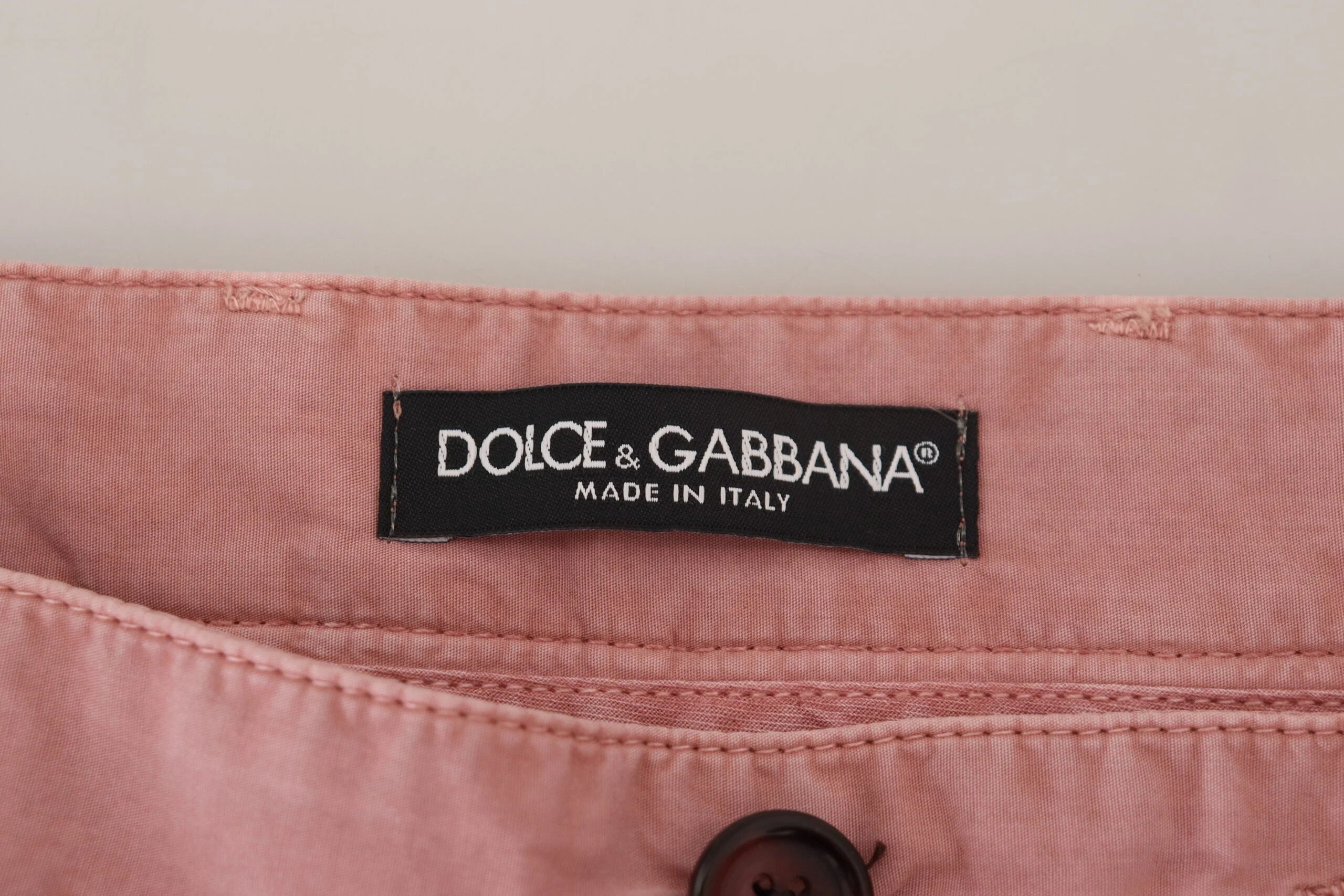 Dolce & Gabbana Pink Chinos Cotton Casual Mens Shorts - Chino Shorts