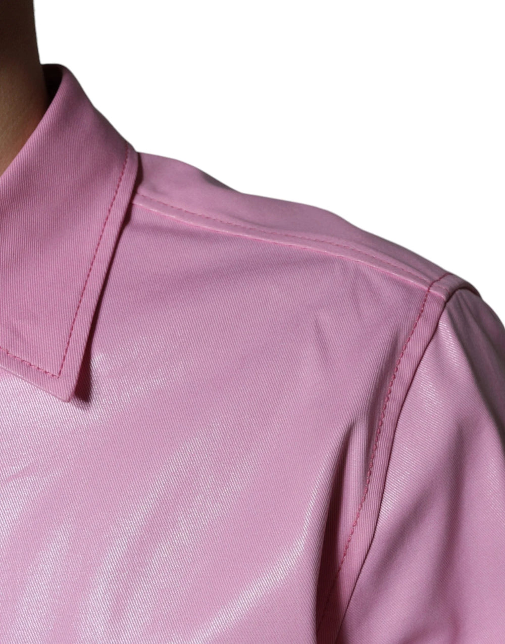 Dolce & Gabbana Pink Cotton Collared Button Down Shirt - Shirts