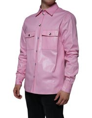 Dolce & Gabbana Pink Cotton Collared Button Down Shirt - Shirts