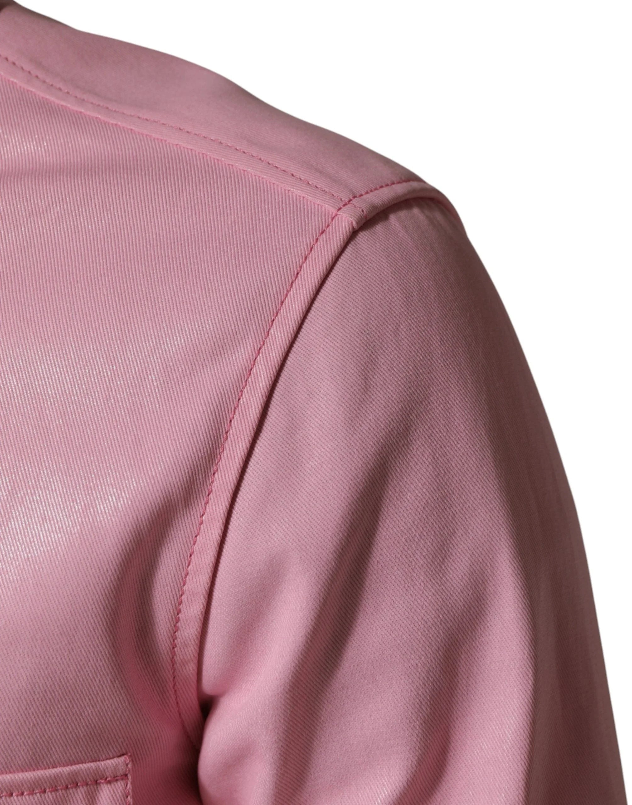 Dolce & Gabbana Rosa Bomullskrage Herrknappskjorta