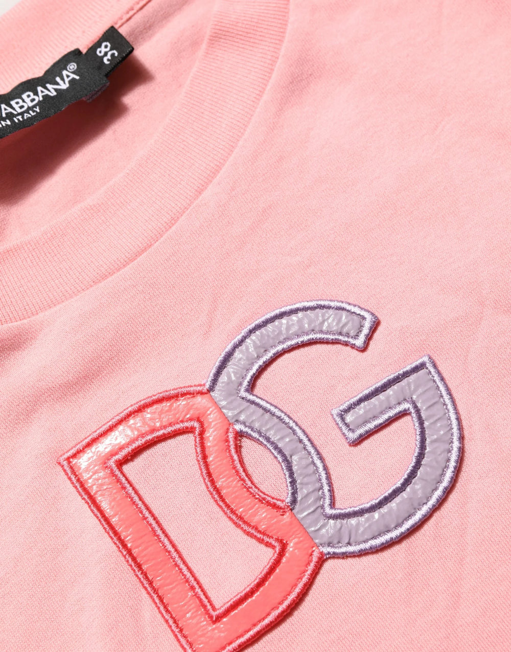 Dolce & Gabbana Pink Cotton DG Logo Round Neck Tank T-shirt - IT38 | XS