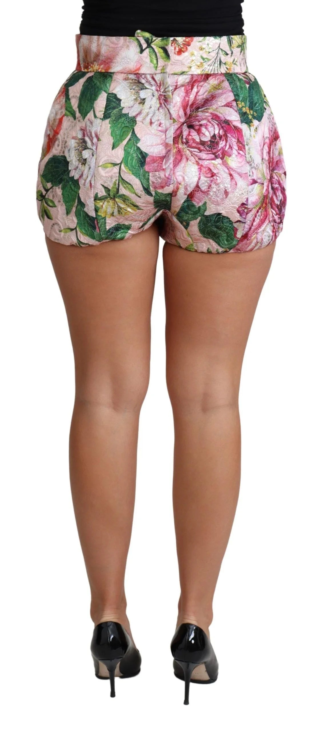 Dolce & Gabbana Pink Cotton Floral Print Hot Pants Short - Short Trousers