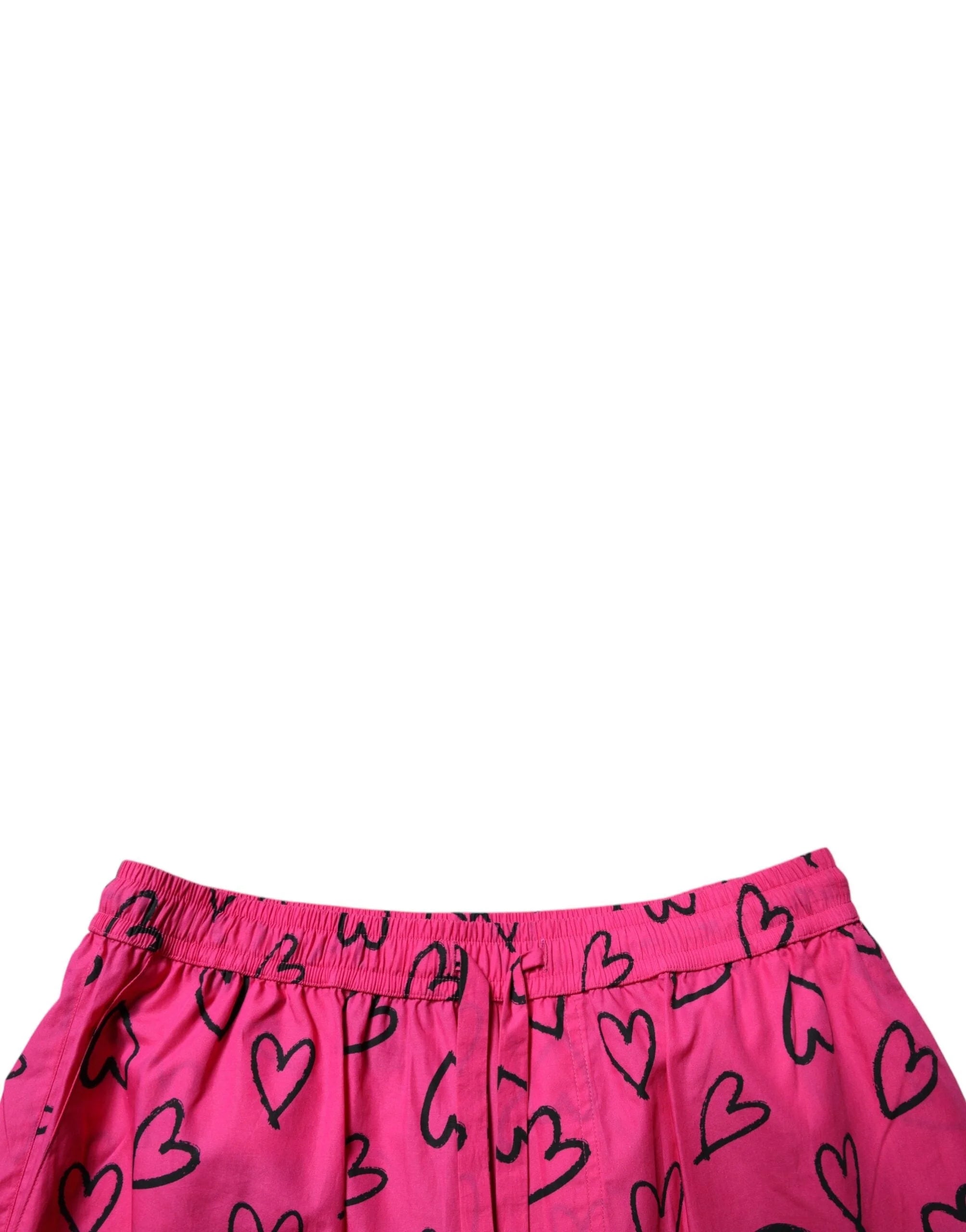 Dolce & Gabbana Pink Cotton Heart Print Bermuda Shorts - IT48 | M