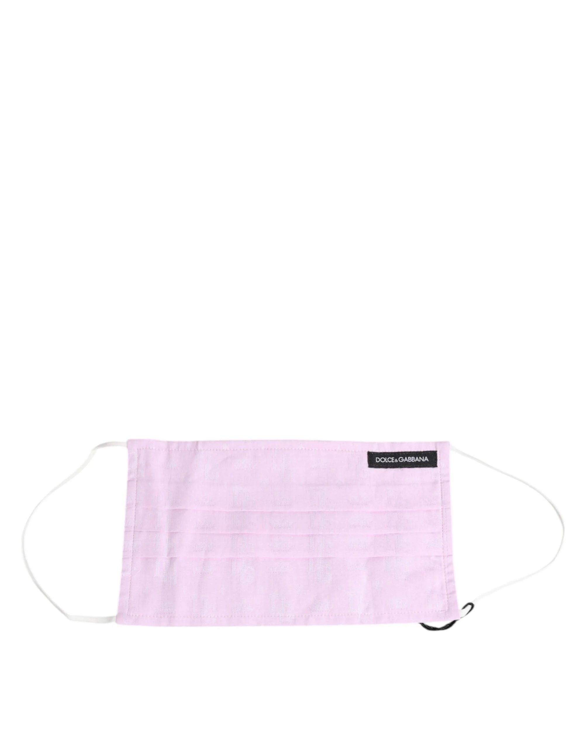 Dolce & Gabbana Pink Cotton Logo Elastic Ear Strap Face Mask - Fashion Face Masks