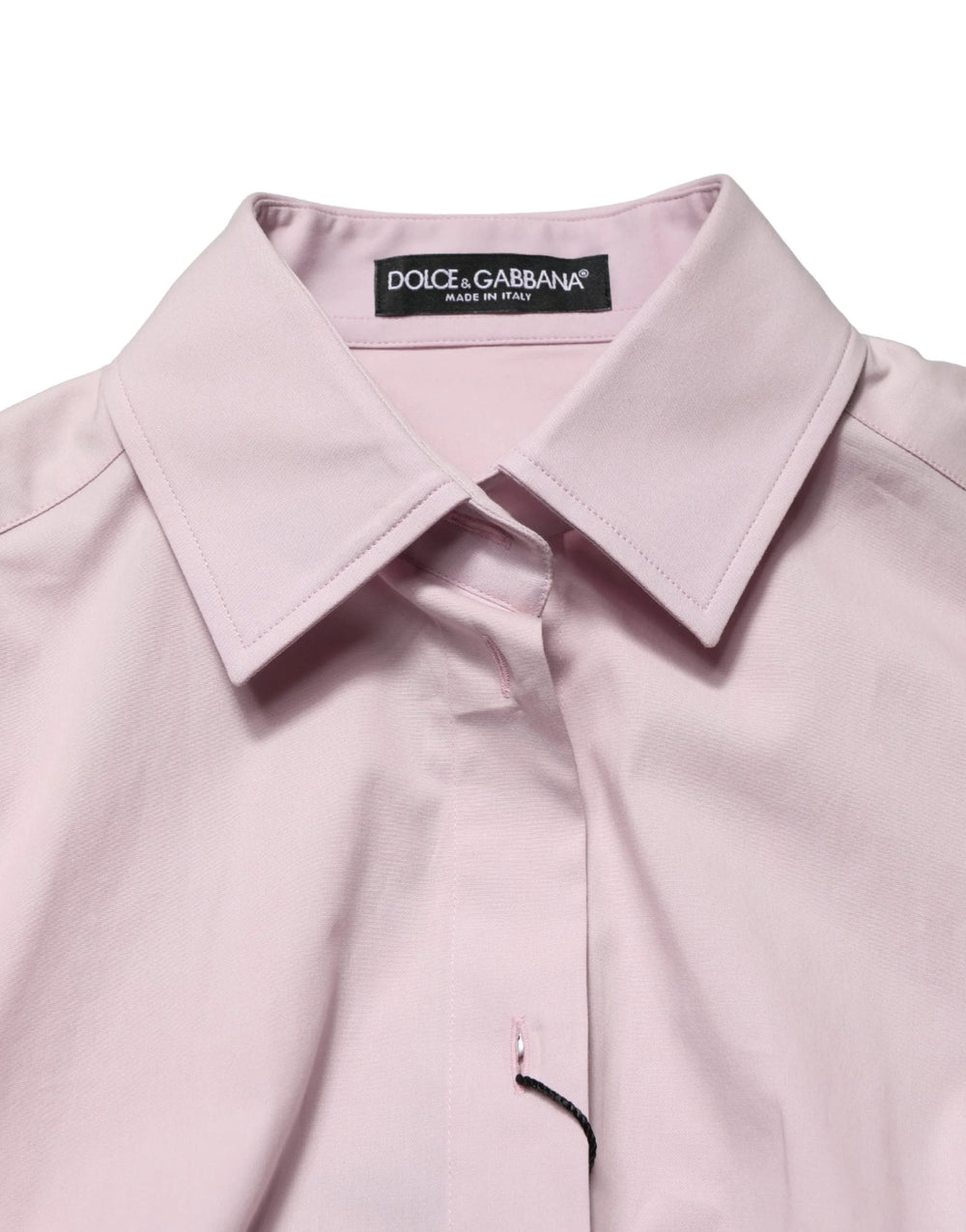 Dolce & Gabbana Pink Cotton Long Sleeves Collared Shirt Top - IT36|XXS